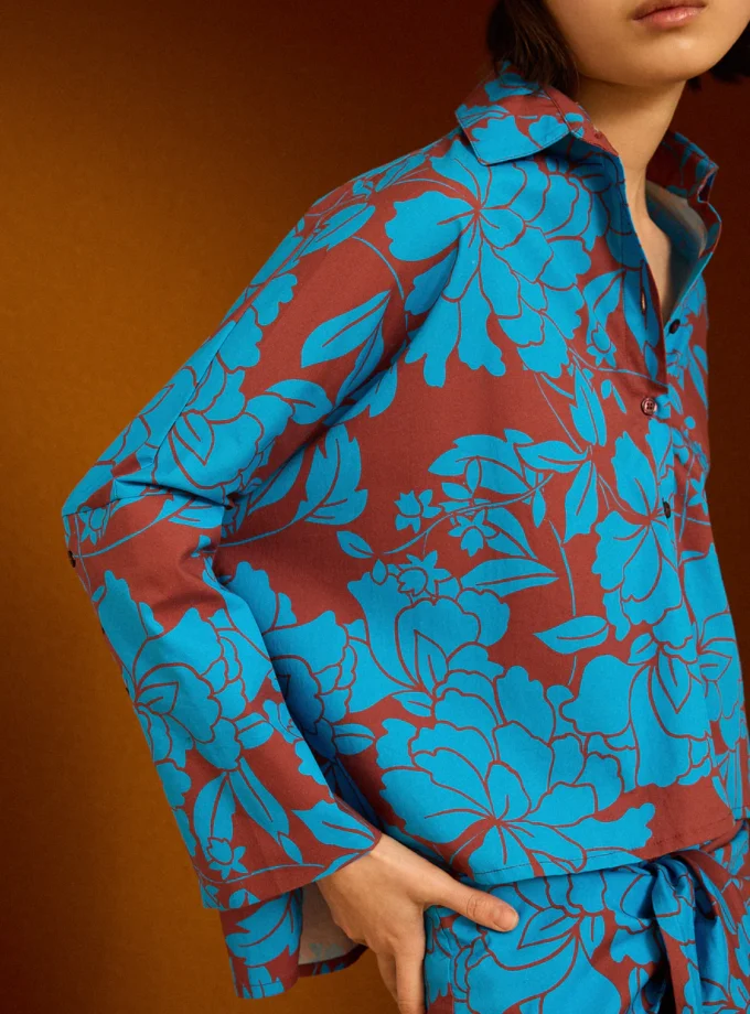 camisa popelín estampada