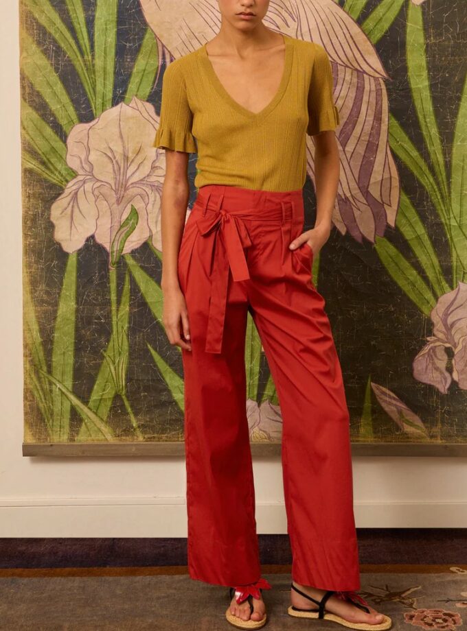 pantalón popelín teja