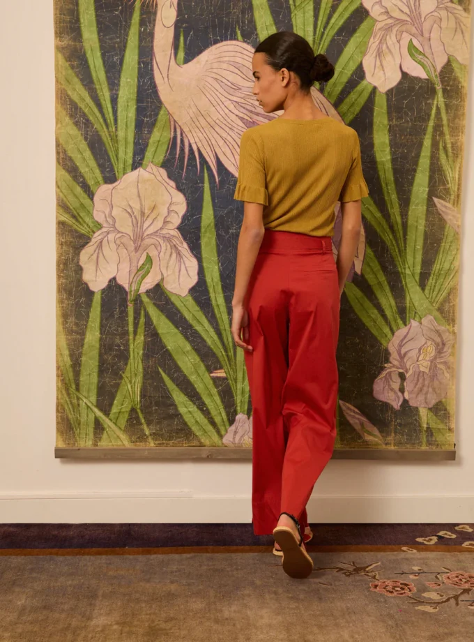 pantalón popelín teja