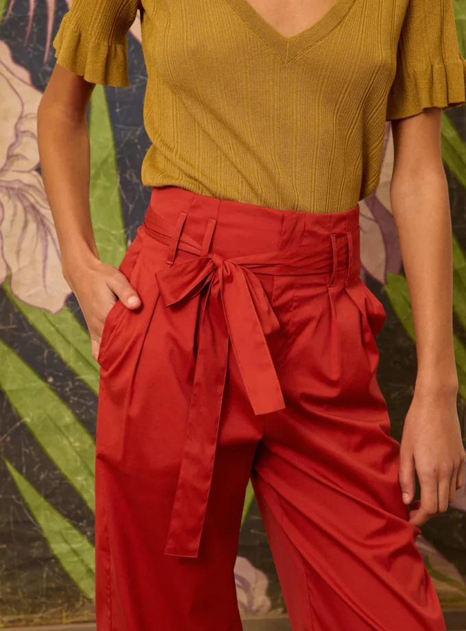 pantalón popelín teja