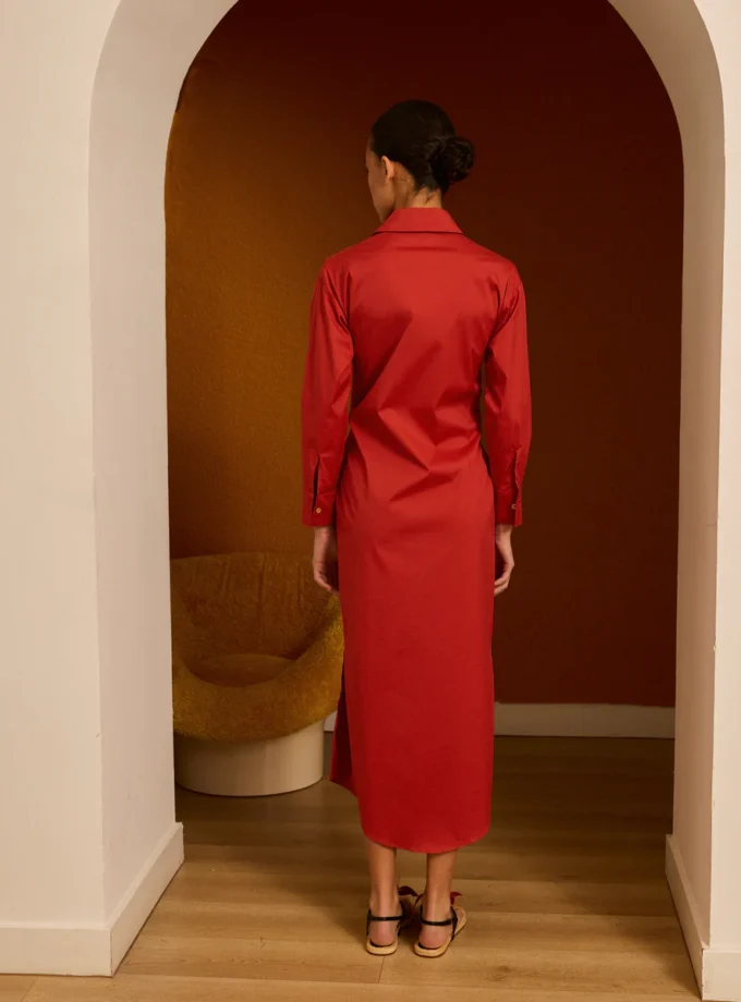 Vestido camisero popelín